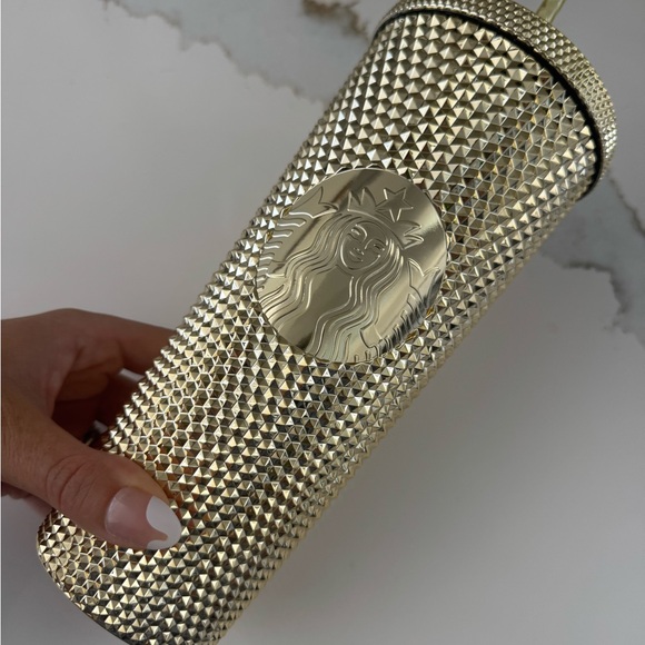 Starbucks Other - Starbucks Metallic Gold Textured Tumbler